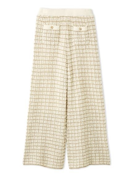 【リリーブラウン/Lily Brown】のツイードニットワイドパンツ インテリア・キッズ・メンズ・レディースファッション・服の通販 founy(ファニー) 　ファッション　Fashion　レディースファッション　Fashion for Women　パンツ　Pants & Trousers　カーディガン　Cardigan, Knitwear　ストレート　Straight, Straight Cut　スマート　Smart, Elegant　ツイード　Twill, Twill Weave　ビスチェ　Bustier, Corset Top　ポケット　Pocket, Pocket Detail　ミックス　Mix, Mixed Style　リュクス　Luxury, Elegant, High-End, Chic　IVR[003]|ID: prp329100004828829 ipo3291000000035144120