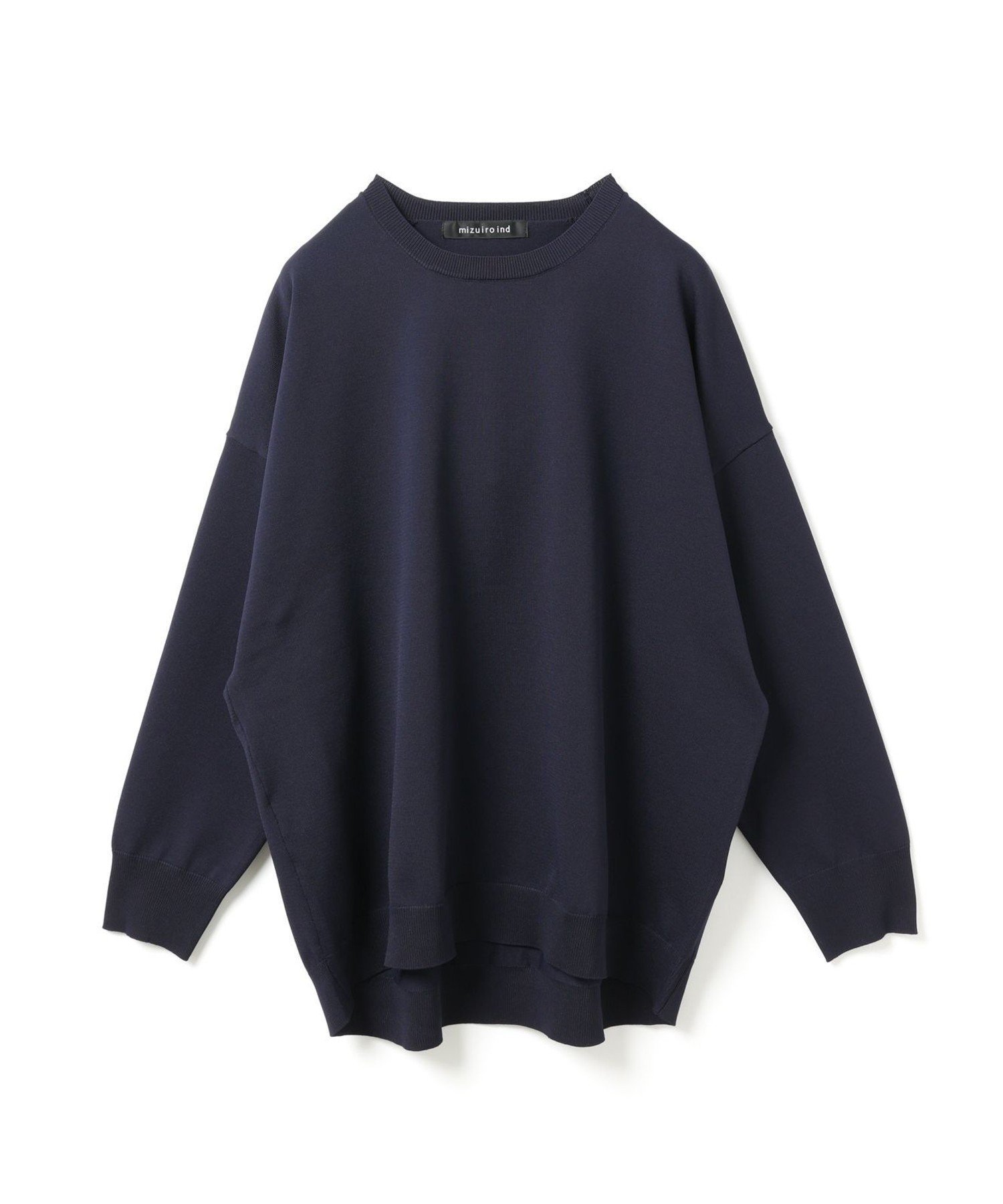 【マーコート/MARcourt】のmizuiro ind クルーネックワイドプルオーバー インテリア・キッズ・メンズ・レディースファッション・服の通販 founy(ファニー) 　ファッション　Fashion　レディースファッション　Fashion for Women　トップス・カットソー　Cut & Sew Tops　カジュアルプルオーバー・ニットトップス　Pullovers & Knit Tops / Casual Pullovers　カットソー　Cut and Sewn Top　シンプル　Simple, Minimal　ストレッチ　Stretch, Stretchy Fabric　ベーシック　Basic, Essential　ポケット　Pocket, Pocket Detail　エレガント 上品　Elegant　人気　Popular, Best Seller　洗える　Machine Washable　長袖　Long Sleeve, Full Sleeve　ネイビー|ID: prp329100004828832 ipo3291000000035144200