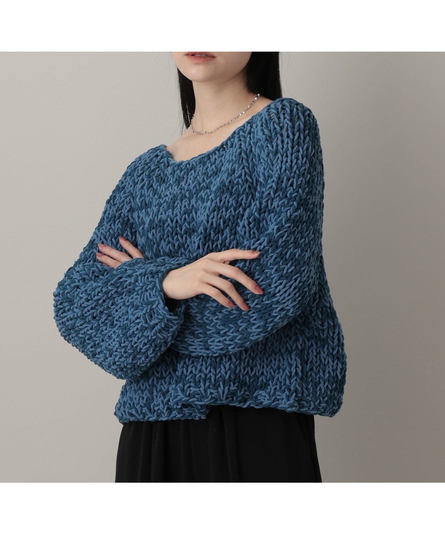 【アパートバイローリーズ/apart by lowrys】のMIXモールニットプルオーバー インテリア・キッズ・メンズ・レディースファッション・服の通販 founy(ファニー) 　ファッション　Fashion　レディースファッション　Fashion for Women　トップス・カットソー　Cut & Sew Tops　ニット　Knit Tops & Sweaters　カジュアルプルオーバー・ニットトップス　Pullovers & Knit Tops / Casual Pullovers　おすすめ　Recommended / Our Picks　ミックス　Mix, Mixed Style　手編み　Hand-Knitted, Handmade Knit　洗える　Machine Washable　ブルー×ネイビー85|ID: prp329100004828836 ipo3291000000035144279