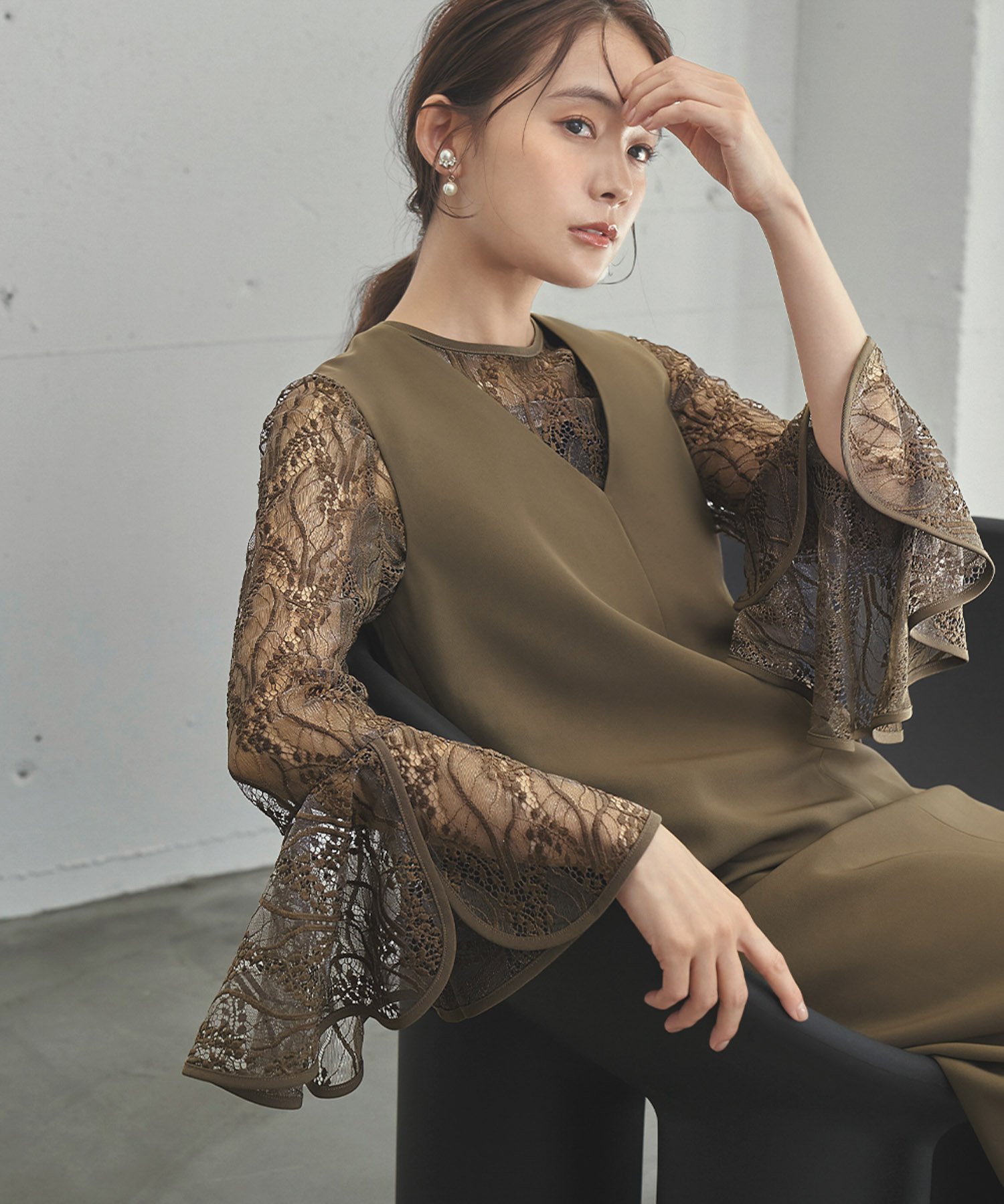 【ガール/GIRL】の2WAYレースブラウス ワンピース セット 結婚式 ワンピース パーティードレス インテリア・キッズ・メンズ・レディースファッション・服の通販 founy(ファニー) 　ファッション　Fashion　レディースファッション　Fashion for Women　ワンピース　Dresses　フォーマル・パーティードレス・結婚式用ドレス　Elegant & Casual Dresses　インナー　Innerwear　ダウン　Down, Puffer　ドレス　Dress, One-Piece　パイピング　Piping, Trim Design　フォーマル　Formal, Dressy　フレア　Flare, Flared　ポケット　Pocket, Pocket Detail　モダン　Modern, Contemporary　レース　Lace, Lace Fabric　再入荷　Restock / Back in Stock　おすすめ　Recommended / Our Picks　結婚式　Wedding　披露宴　Wedding Reception　二次会　After Party　BR|ID: prp329100004828843 ipo3291000000035144394