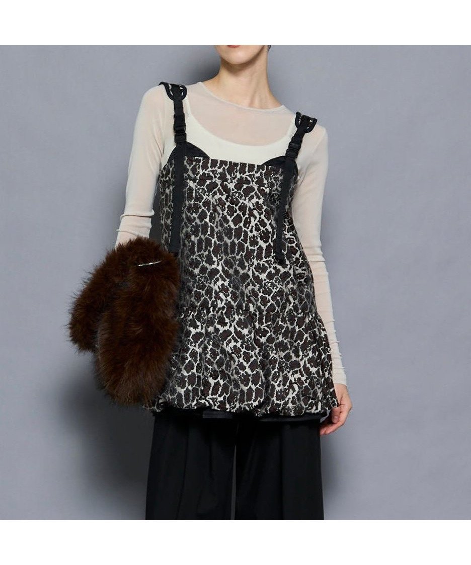 【メゾンスペシャル/MAISON SPECIAL】のJacquard Balloon Tunic インテリア・キッズ・メンズ・レディースファッション・服の通販 founy(ファニー) 　ファッション　Fashion　レディースファッション　Fashion for Women　トップス・カットソー　Cut & Sew Tops　ガーリー　Girly, Feminine Style　ダウン　Down, Puffer　チュニック　Tunic, Long Top　ボトム　Bottoms, Lower Wear　ポケット　Pocket, Pocket Detail　レオパード　Leopard, Animal Print　BRN|ID: prp329100004828845 ipo3291000000035144414