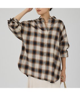 【ルージュヴィフラクレ/Rouge vif la cle】のオンブレーチェックオーバーシャツ 人気、トレンドファッション・服の通販 founy(ファニー) ファッション Fashion レディースファッション Fashion for Women トップス・カットソー Cut & Sew Tops シャツ・ブラウス・オフィスカジュアル Elegant Blouses & Button-Ups グラデーション Gradient, Ombre トレンド Trend, Trending Now バランス Balance, Style Balance パーカー Hoodie, Parka ラウンド Round, Round Neck リラックス Relax, Relaxed Fit 今季 This Season, Current Season A/W・秋冬 Autumn/Winter |ID:prp329100004828862