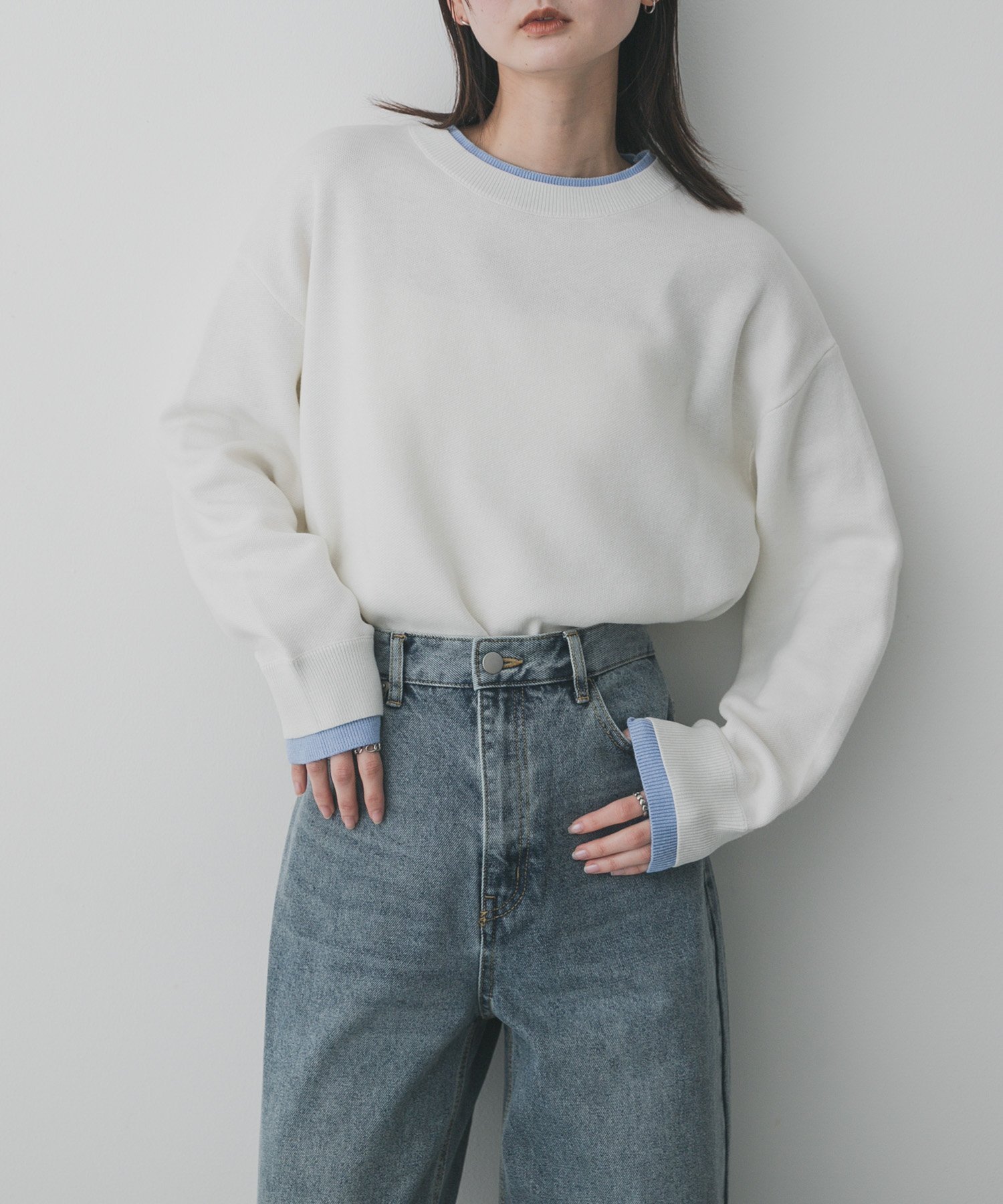 【センスオブプレイス/SENSE OF PLACE by URBAN RESEARCH】の『洗濯可』バイカラーレイヤードセーター インテリア・キッズ・メンズ・レディースファッション・服の通販 founy(ファニー) 　ファッション　Fashion　レディースファッション　Fashion for Women　2025年　2025　2025-2026秋冬・A/W　Autumn/Winter 2025–26 AW25–26　冬　Winter / This Winter　A/W・秋冬　Autumn/Winter　アイボリー|ID: prp329100004828863 ipo3291000000035144643