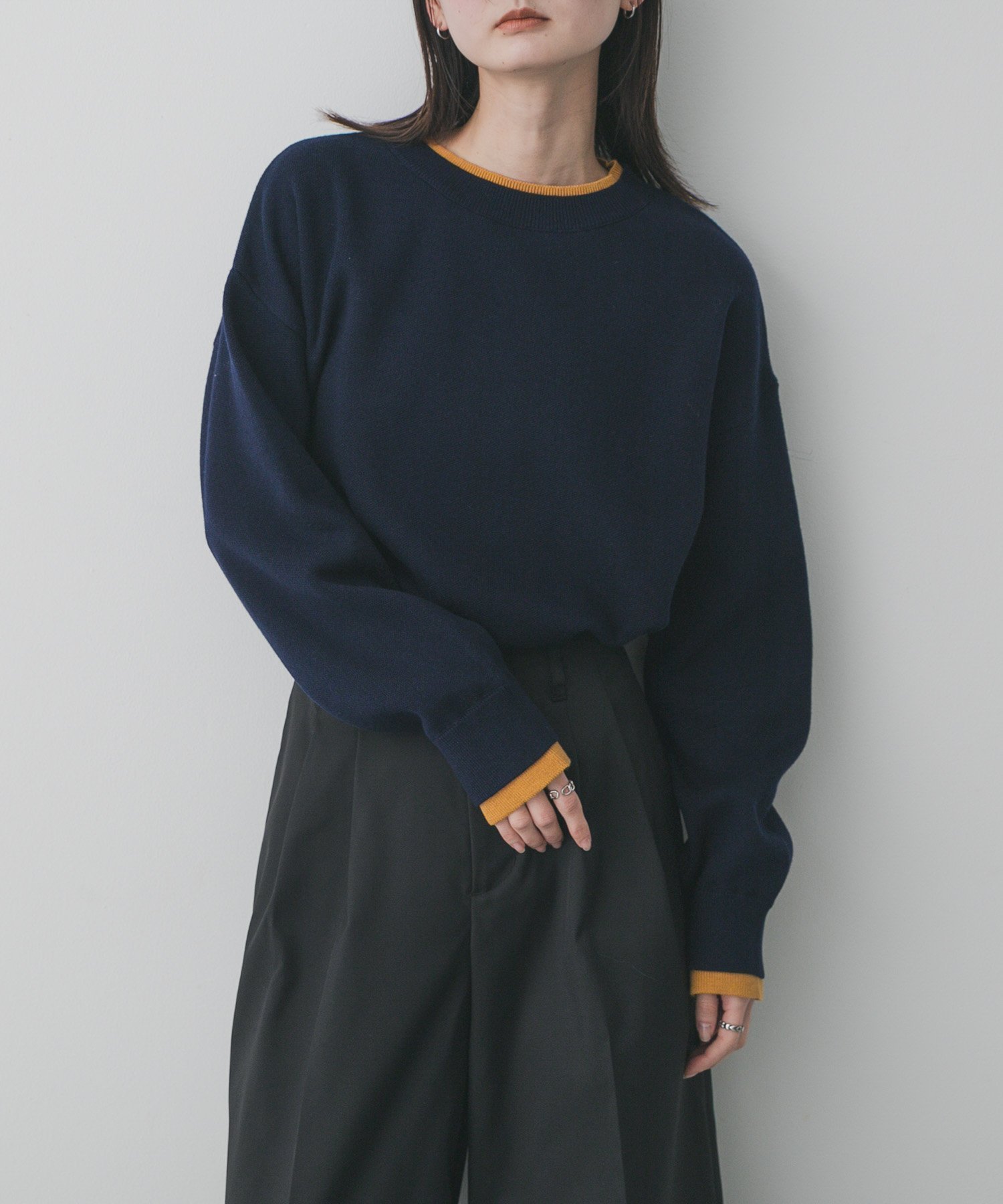 【センスオブプレイス/SENSE OF PLACE by URBAN RESEARCH】の『洗濯可』バイカラーレイヤードセーター インテリア・キッズ・メンズ・レディースファッション・服の通販 founy(ファニー) 　ファッション　Fashion　レディースファッション　Fashion for Women　2025年　2025　2025-2026秋冬・A/W　Autumn/Winter 2025–26 AW25–26　冬　Winter / This Winter　A/W・秋冬　Autumn/Winter　ネイビー|ID: prp329100004828863 ipo3291000000035144644