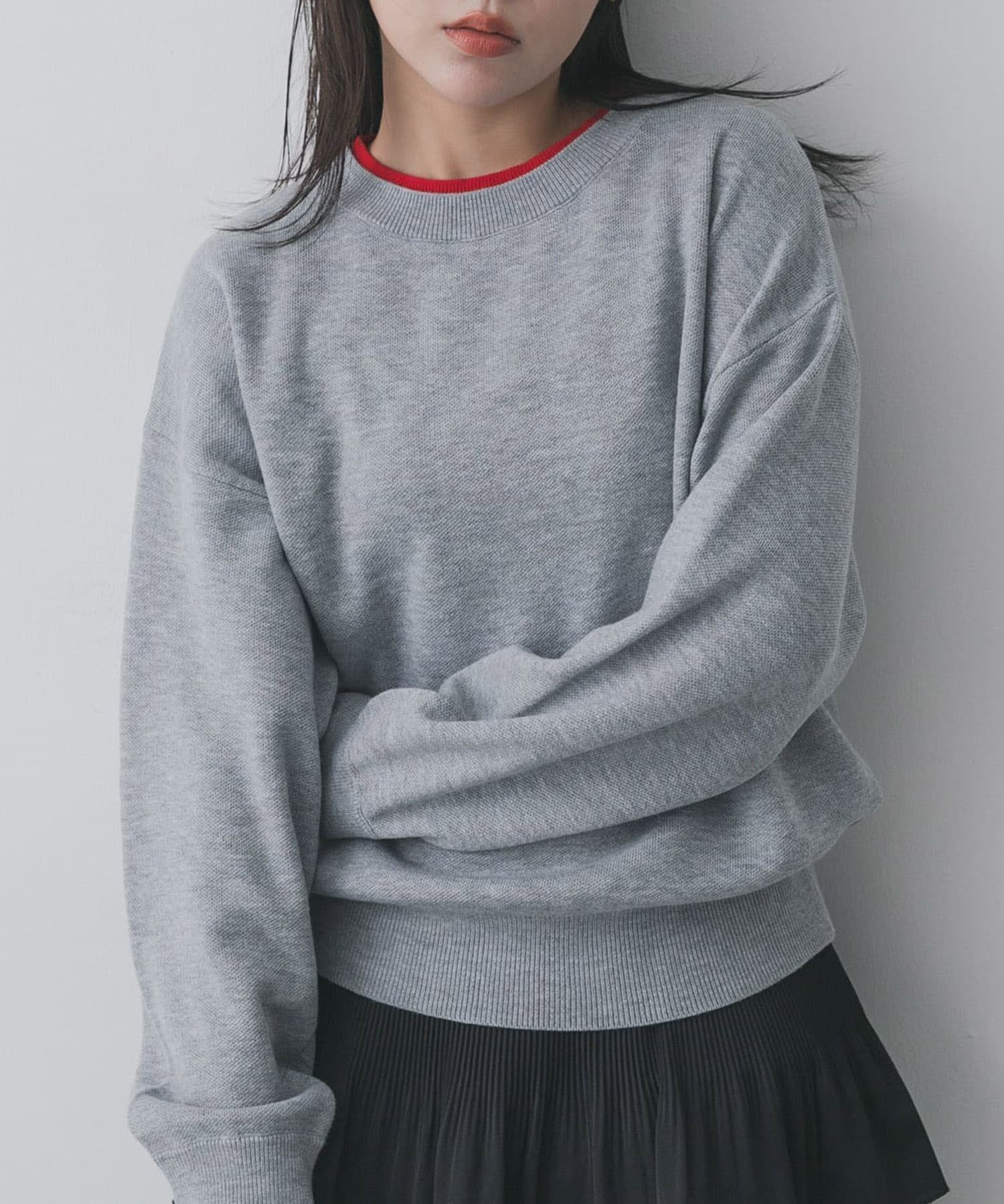 【センスオブプレイス/SENSE OF PLACE by URBAN RESEARCH】の『洗濯可』バイカラーレイヤードセーター インテリア・キッズ・メンズ・レディースファッション・服の通販 founy(ファニー) 　ファッション　Fashion　レディースファッション　Fashion for Women　2025年　2025　2025-2026秋冬・A/W　Autumn/Winter 2025–26 AW25–26　冬　Winter / This Winter　A/W・秋冬　Autumn/Winter　グレー|ID: prp329100004828863 ipo3291000000035144646