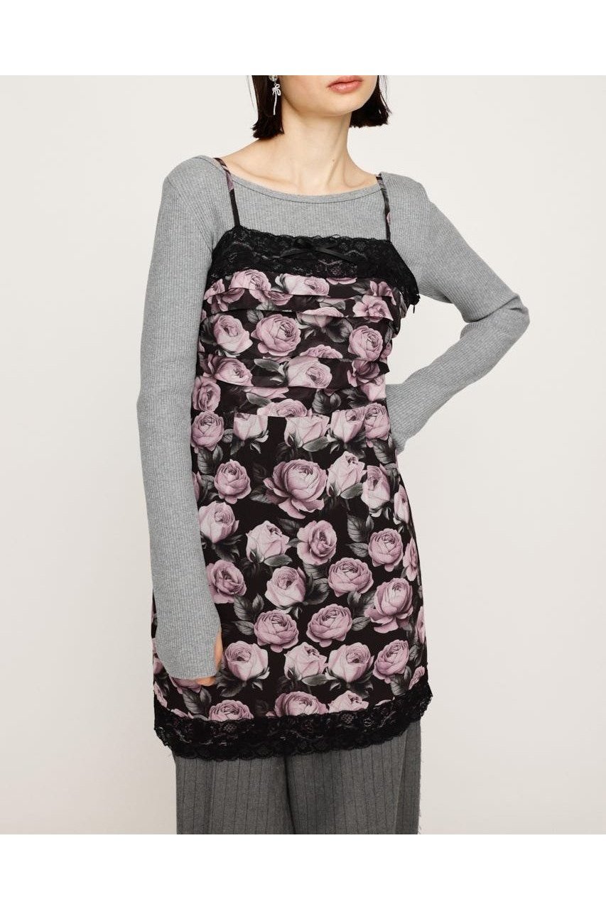 【スライ/SLY】のFLOWER LACE CAMI ショートワンピース インテリア・キッズ・メンズ・レディースファッション・服の通販 founy(ファニー) 　ファッション　Fashion　レディースファッション　Fashion for Women　ワンピース　Dresses　ショート　Short, Short Length　ドレープ　Drape, Draping Fabric　フラワー　Flower, Floral　プリント　Print, Printed Pattern　ボトム　Bottoms, Lower Wear　レース　Lace, Lace Fabric　ロング　Long, Long-Length　A/W・秋冬　Autumn/Winter　おすすめ　Recommended / Our Picks　エレガント 上品　Elegant　PNK|ID: prp329100004828868 ipo3291000000035144698