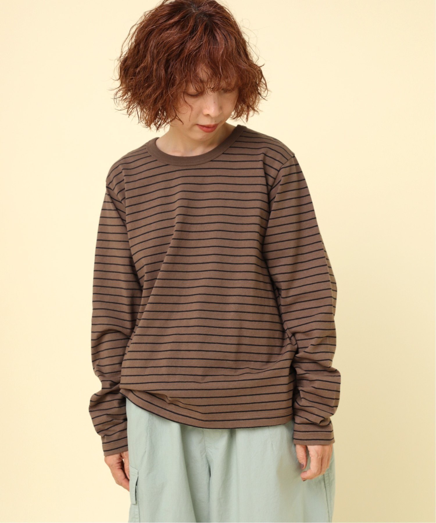 【アールエヌエーエヌ/RNA-N】のM2380 ボーダーベーシックロンT インテリア・キッズ・メンズ・レディースファッション・服の通販 founy(ファニー) 　ファッション　Fashion　レディースファッション　Fashion for Women　トップス・カットソー　Cut & Sew Tops　ロングTシャツ・Tシャツ　Longline T-Shirts & Tees　インナー　Innerwear　カットソー　Cut and Sewn Top　ベーシック　Basic, Essential　ボーダー　Border, Stripe　ブラウン/ブラック|ID: prp329100004828873 ipo3291000000035144833