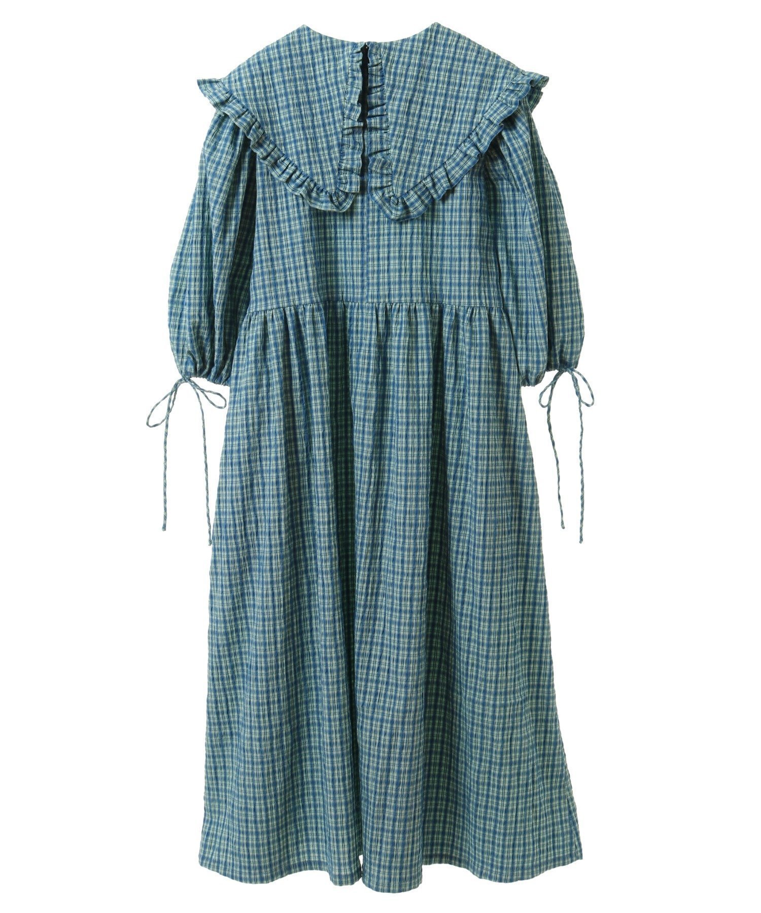 【キャンディストリッパー/Candy Stripper】のSUMMER TIME CHECK ONE-PIECE インテリア・キッズ・メンズ・レディースファッション・服の通販 founy(ファニー) 　ファッション　Fashion　レディースファッション　Fashion for Women　ガーリー　Girly, Feminine Style　サッカー　Seersucker, Summer Fabric　チェック　Check, Plaid, Tartan　フリル　Frill, Ruffle　リボン　Ribbon, Bow　夏　Summer　BLUE|ID: prp329100004828877 ipo3291000000035144865