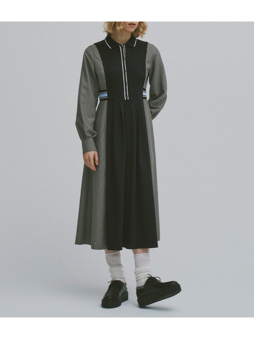 【ファーファー/FURFUR】のリブコンビシャツワンピース インテリア・キッズ・メンズ・レディースファッション・服の通販 founy(ファニー) 　ファッション　Fashion　レディースファッション　Fashion for Women　ワンピース　Dresses　シャツワンピース / 1枚で着映えコーデ　Shirt Dresses　スマート　Smart, Elegant　ポロシャツ　Polo Shirt, Collared Tee　エレガント 上品　Elegant　定番　Standard, Basic Item　BLK[009]|ID: prp329100004828902 ipo3291000000035145268