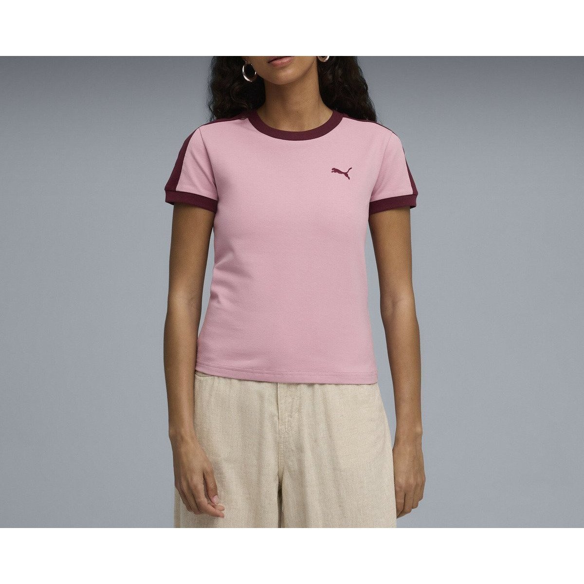 【プーマ/PUMA】のウィメンズ T7 スリム 半袖 Tシャツ インテリア・キッズ・メンズ・レディースファッション・服の通販 founy(ファニー) 　ファッション　Fashion　レディースファッション　Fashion for Women　トップス・カットソー　Cut & Sew Tops　シャツ・ブラウス・オフィスカジュアル　Elegant Blouses & Button-Ups　ロングTシャツ・Tシャツ　Longline T-Shirts & Tees　クラシック　Classic, Timeless Style　ショート　Short, Short Length　スリム　Slim, Slim Fit　スーツ　Suit, Formalwear　フィット　Fit, Slim Fit　フェミニン　Feminine, Girly　モダン　Modern, Contemporary　半袖　Short Sleeve, Half Sleeve　Poised Pink|ID: prp329100004829266 ipo3291000000035148240