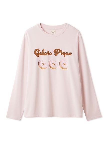 【ジェラート ピケ/gelato pique】のドーナツワンポイントロンT インテリア・キッズ・メンズ・レディースファッション・服の通販 founy(ファニー) 　ファッション　Fashion　レディースファッション　Fashion for Women　トップス・カットソー　Cut & Sew Tops　ロングTシャツ・Tシャツ　Longline T-Shirts & Tees　スマート　Smart, Elegant　フロント　Front, Front Design　ベーシック　Basic, Essential　モチーフ　Motif, Design Theme　リラックス　Relax, Relaxed Fit　ロング　Long, Long-Length　PNK[066]|ID: prp329100004829282 ipo3291000000035148409