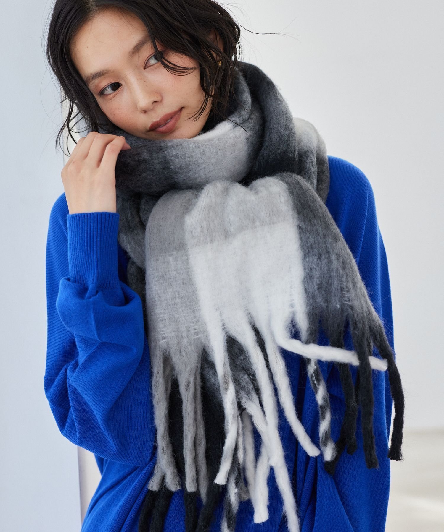 【バンヤードストーム/BARNYARDSTORM】の刺繍チェックストール【WEB限定カラー】 インテリア・キッズ・メンズ・レディースファッション・服の通販 founy(ファニー) 　ファッション　Fashion　レディースファッション　Fashion for Women　ストール　Stole, Wrap　チェック　Check, Plaid, Tartan　人気　Popular, Best Seller　A/W・秋冬　Autumn/Winter　防寒　Cold Protection, Winter-Ready　ブラック|ID: prp329100004829309 ipo3291000000035148592