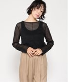 【ラナン/Ranan】のRanan/シアーボーダー袖切替ロンT 人気、トレンドファッション・服の通販 founy(ファニー) ファッション Fashion レディースファッション Fashion for Women トップス・カットソー Cut & Sew Tops ロングTシャツ・Tシャツ Longline T-Shirts & Tees インナー Innerwear 切替 Switching, Contrast Panel シンプル Simple, Minimal ベスト Vest, Waistcoat ベーシック Basic, Essential ボーダー Border, Stripe 夏 Summer thumbnail ブラック|ID: prp329100004829311 ipo3291000000035148604