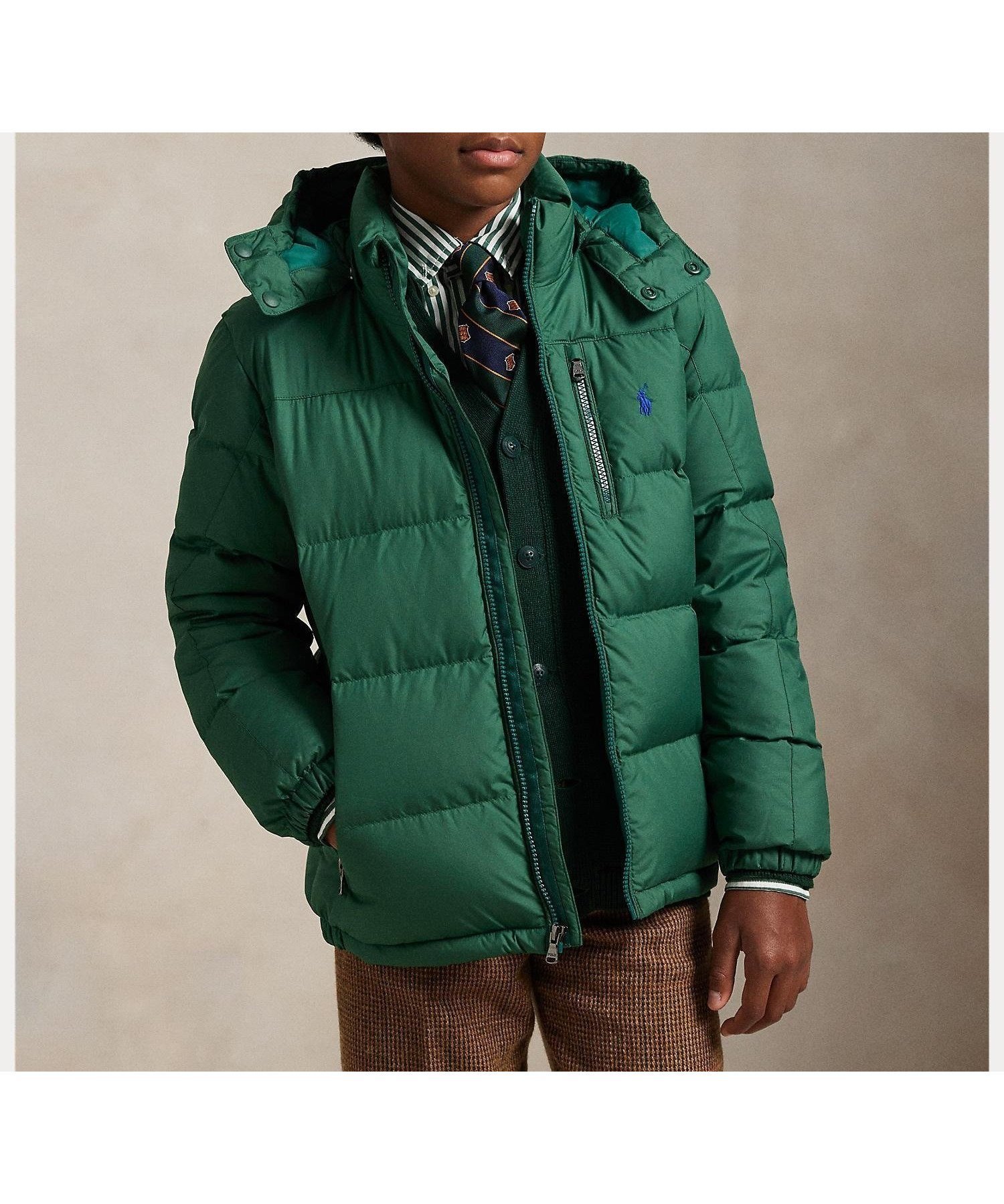 【ラルフローレン/RALPH LAUREN / KIDS】の(ボーイズ 8才~20才)リップストップ ダウン フーデッド ジャケット インテリア・キッズ・メンズ・レディースファッション・服の通販 founy(ファニー) ファッション Fashion キッズファッション Fashion for Kids アウター Coat Outerwear /Kids カフス Cuff Design ジャケット Jacket, Outerwear ダウン Down, Puffer 長袖 Long Sleeve, Full Sleeve フェザー Feather, Feather Detail フラップ Flap, Flap Pocket フロント Front, Front Design ボーイズ Boyish, Boy Style ポケット Pocket, Pocket Detail モックネック Mock Neck, Short Turtleneck リップ Lip, Lip Motif 300グリーン|ID: prp329100004829332 ipo3291000000035148800