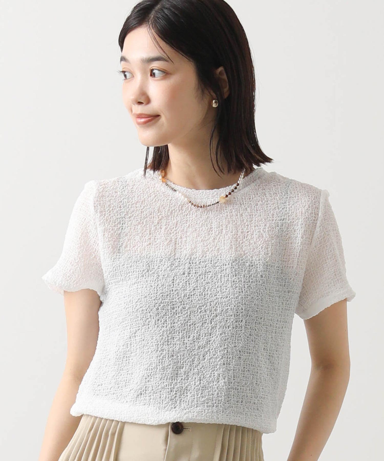 【グレディブリリアン/Gready Brilliant】のシアーサッカークルーシャツ インテリア・キッズ・メンズ・レディースファッション・服の通販 founy(ファニー) 　ファッション　Fashion　レディースファッション　Fashion for Women　トップス・カットソー　Cut & Sew Tops　シャツ・ブラウス・オフィスカジュアル　Elegant Blouses & Button-Ups　おすすめ　Recommended / Our Picks　インナー　Innerwear　サッカー　Seersucker, Summer Fabric　シンプル　Simple, Minimal　フィット　Fit, Slim Fit　OFF|ID: prp329100004829336 ipo3291000000035148892