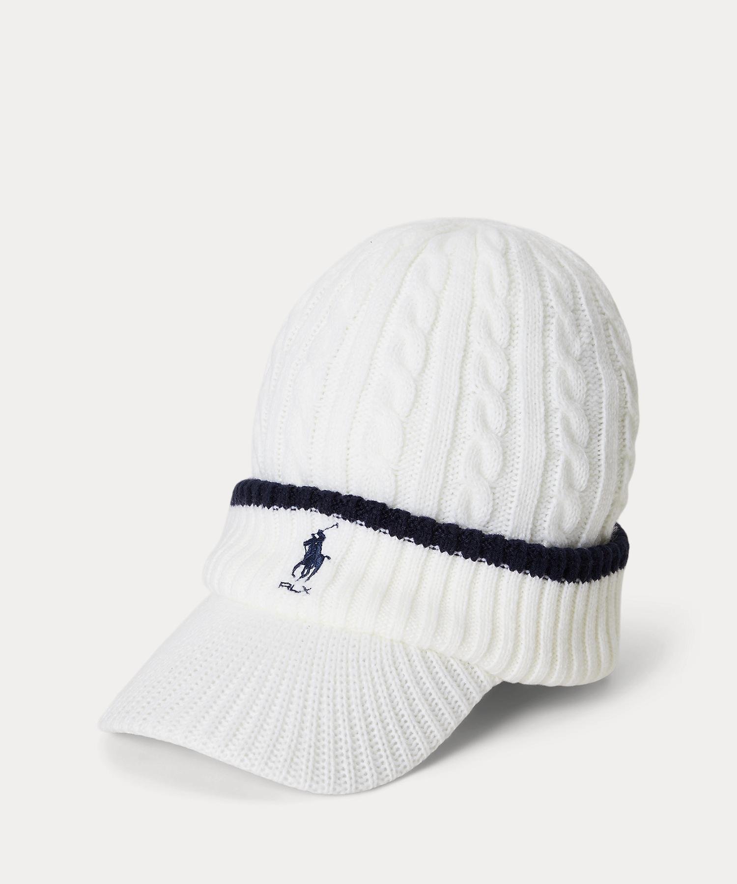 【ラルフローレン/RALPH LAUREN】の(POLO GOLF)ロゴ ケーブルニット キャップ インテリア・キッズ・メンズ・レディースファッション・服の通販 founy(ファニー) 　ファッション　Fashion　レディースファッション　Fashion for Women　トップス・カットソー　Cut & Sew Tops　ニット　Knit Tops & Sweaters　ゴルフ　Golf　アクリル　Acrylic Material　キャップ　Cap, Baseball Cap　クラウン　Crown, Royal Motif　ストライプ　Stripe, Striped Pattern　フロント　Front, Front Design　リブニット　Rib Knit, Ribbed Knit　100ホワイト|ID: prp329100004829360 ipo3291000000035149143