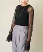 【アー ヴェー ヴェー/a.v.v】のベルスリーブドットチュールトップス ブラック|ID: prp329100004829371 ipo3291000000035149206