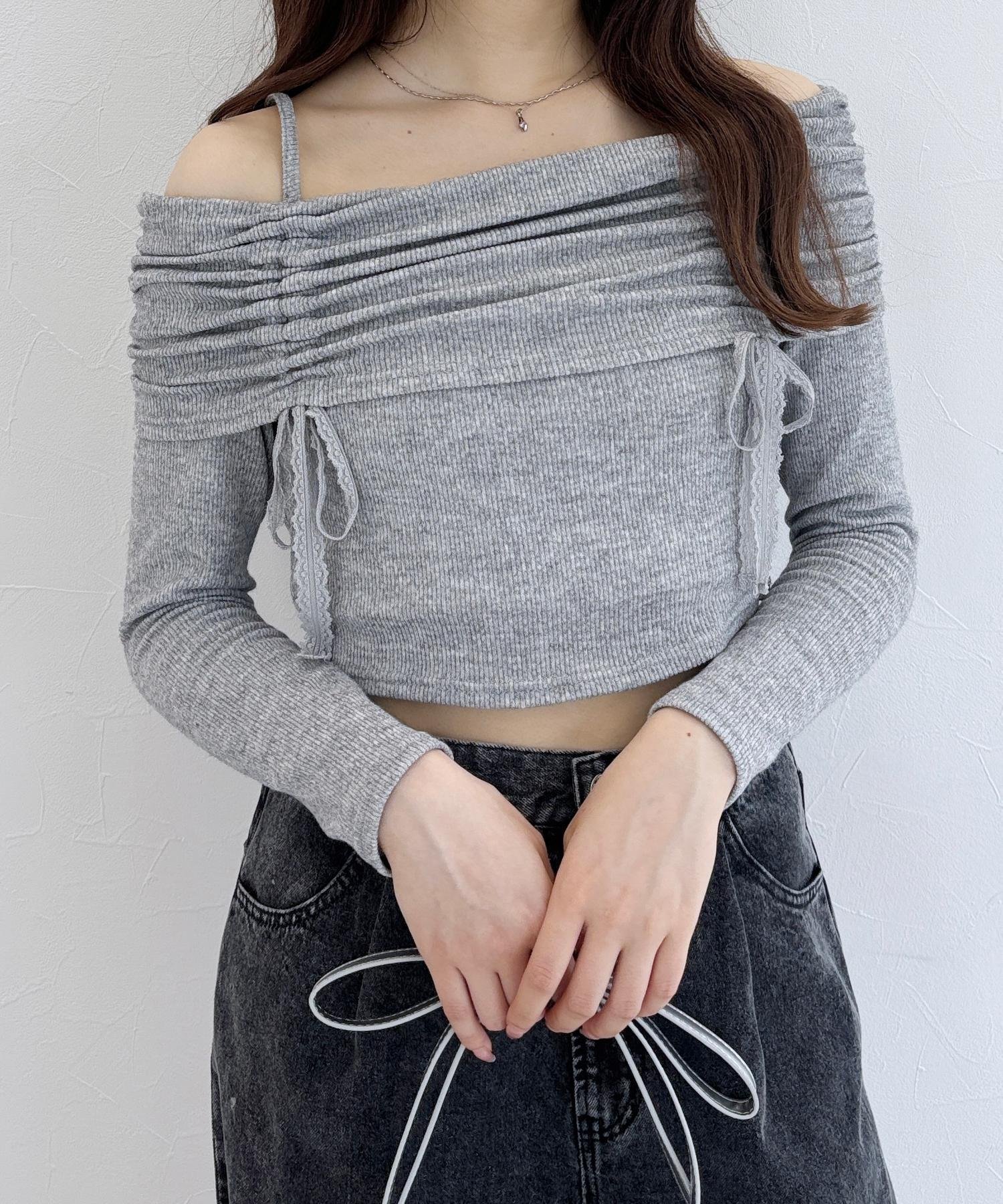 【ヘザー/Heather】のギャザーオフショルプルオーバー インテリア・キッズ・メンズ・レディースファッション・服の通販 founy(ファニー) ファッション Fashion レディースファッション Fashion for Women トップス・カットソー Cut & Sew Tops カジュアルプルオーバー・ニットトップス Pullovers & Knit Tops / Casual Pullovers おすすめ Recommended / Our Picks ギャザー Gathered, Ruffled シンプル Simple, Minimal プリーツ Pleats, Pleated ボトム Bottoms, Lower Wear リボン Ribbon, Bow ワイド Wide, Wide Fit グレー|ID: prp329100004829380 ipo3291000000035149277