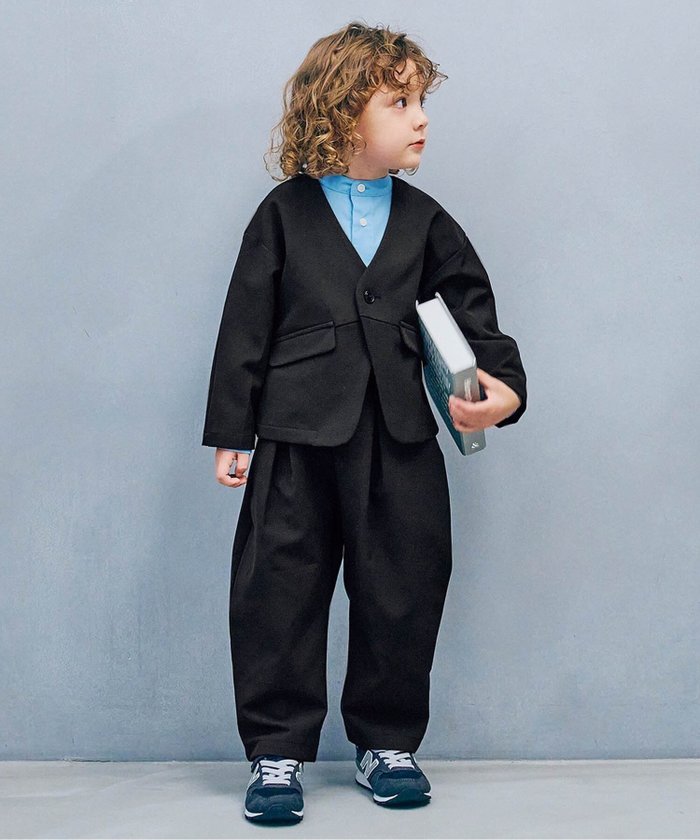 【エフオー オンラインストア/F.O.Online Store / KIDS】のノーカラージャケットセットアップ フォーマル対応 10分丈 インテリア・キッズ・メンズ・レディースファッション・服の通販 founy(ファニー) https://founy.com/ ファッション Fashion キッズファッション Fashion for Kids シンプル Simple, Minimal ジャケット Jacket, Outerwear ストレッチ Stretch, Stretchy Fabric セレモニー Ceremony フォーマル Formal, Dressy 入学式 Entrance Ceremony 卒業式 Graduation Ceremony 結婚式 Wedding |ID: prp329100004829384 ipo3291000000035149305