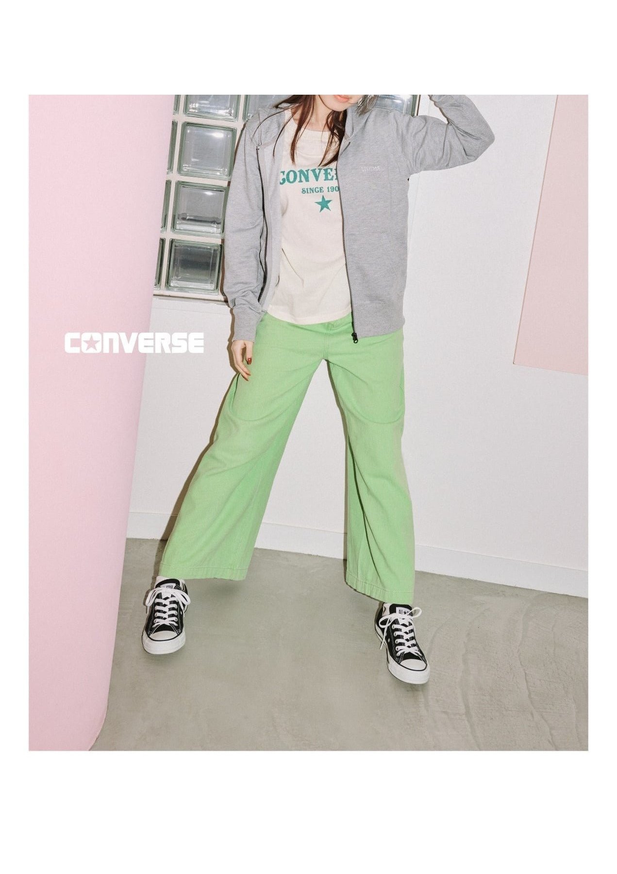 【ジーンズメイト/JEANS MATE】のCONVERSE/裾ラウンド クロップドスリーブT 人気、トレンドファッション・服の通販 founy(ファニー) 　ファッション　Fashion　レディースファッション　Fashion for Women　フロント　Front, Front Design　ラウンド　Round, Round Neck　ロング　Long, Long-Length　切替　Switching, Contrast Panel　 other-1|ID: prp329100004829403 ipo3291000000035149518