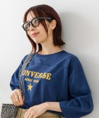 【ジーンズメイト/JEANS MATE】のCONVERSE/裾ラウンド クロップドスリーブT 人気、トレンドファッション・服の通販 founy(ファニー) ファッション Fashion レディースファッション Fashion for Women フロント Front, Front Design ラウンド Round, Round Neck ロング Long, Long-Length 切替 Switching, Contrast Panel thumbnail ブルー|ID: prp329100004829403 ipo3291000000035149523