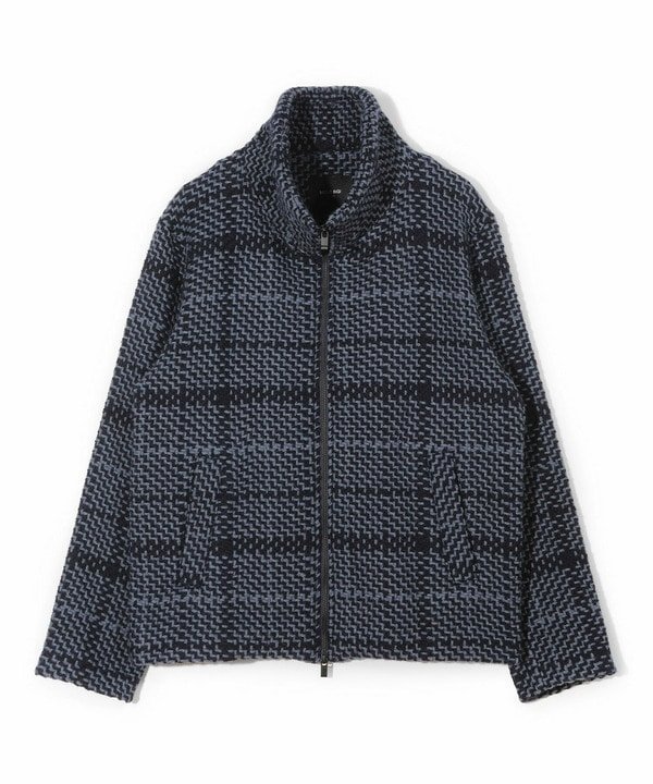 【メンズビギトーキョー/Men's Bigi / MEN】の【John Branigan/ジョン・ブラニガン】別注チェック柄ニット風ブルゾン インテリア・キッズ・メンズ・レディースファッション・服の通販 founy(ファニー) ファッション Fashion メンズファッション Fashion for Men インナー Innerwear 秋 Autumn カーディガン Cardigan, Knitwear クラシカル Classical, Vintage-Inspired クラシック Classic, Timeless Style コレクション Collection, Seasonal Line スタンダード Standard, Basic スタンド Stand Collar, Upright Stand スペシャル Special, Limited Edition チェック Check, Plaid, Tartan ツイード Twill, Twill Weave パターン Pattern, Design Print フロント Front, Front Design ブランケット Blanket, Throw Blanket ブルゾン Blouson, Bomber Jacket ポケット Pocket, Pocket Detail 別注 Limited Edition, Custom Order マフラー Scarf, Muffler A/W・秋冬 Autumn/Winter ネイビー|ID: prp329100004829412 ipo3291000000035149597