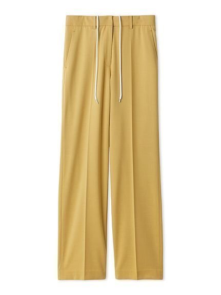 【ミラオーウェン/Mila Owen】のウエストシューレース付きテーパードパンツ インテリア・キッズ・メンズ・レディースファッション・服の通販 founy(ファニー) 　ファッション　Fashion　レディースファッション　Fashion for Women　パンツ　Pants & Trousers　スタイリッシュ　Stylish, Fashionable　ストレッチ　Stretch, Stretchy Fabric　スマート　Smart, Elegant　スラックス　Slacks, Dress Pants　センター　Center, Center Line　ミドル　Middle Length, Mid Height　ルーズ　Loose, Oversized　YEL[032]|ID: prp329100004829449 ipo3291000000035149961