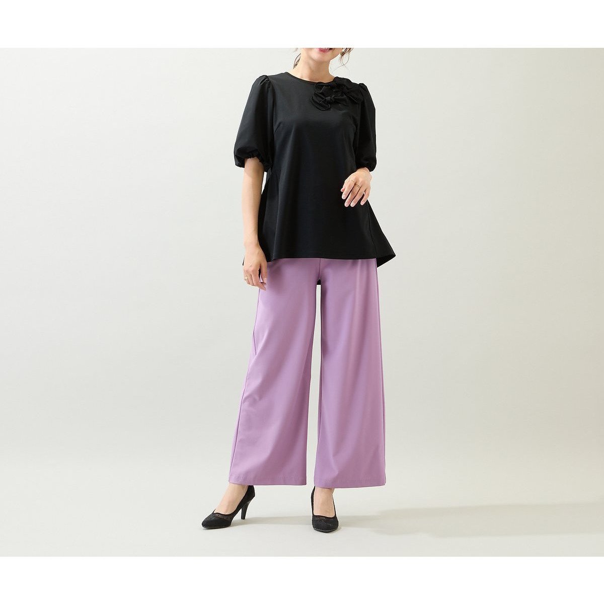 【ローズティアラ/Rose Tiara】の【接触冷感/UVカット/抗菌/防臭】イージーワイドパンツ インテリア・キッズ・メンズ・レディースファッション・服の通販 founy(ファニー) 　ファッション　Fashion　レディースファッション　Fashion for Women　パンツ　Pants & Trousers　トレンド　Trend, Trending Now　ワイド　Wide, Wide Fit　抗菌　Antibacterial, Bacteria-Resistant　バイオレット|ID: prp329100004829453 ipo3291000000035149990
