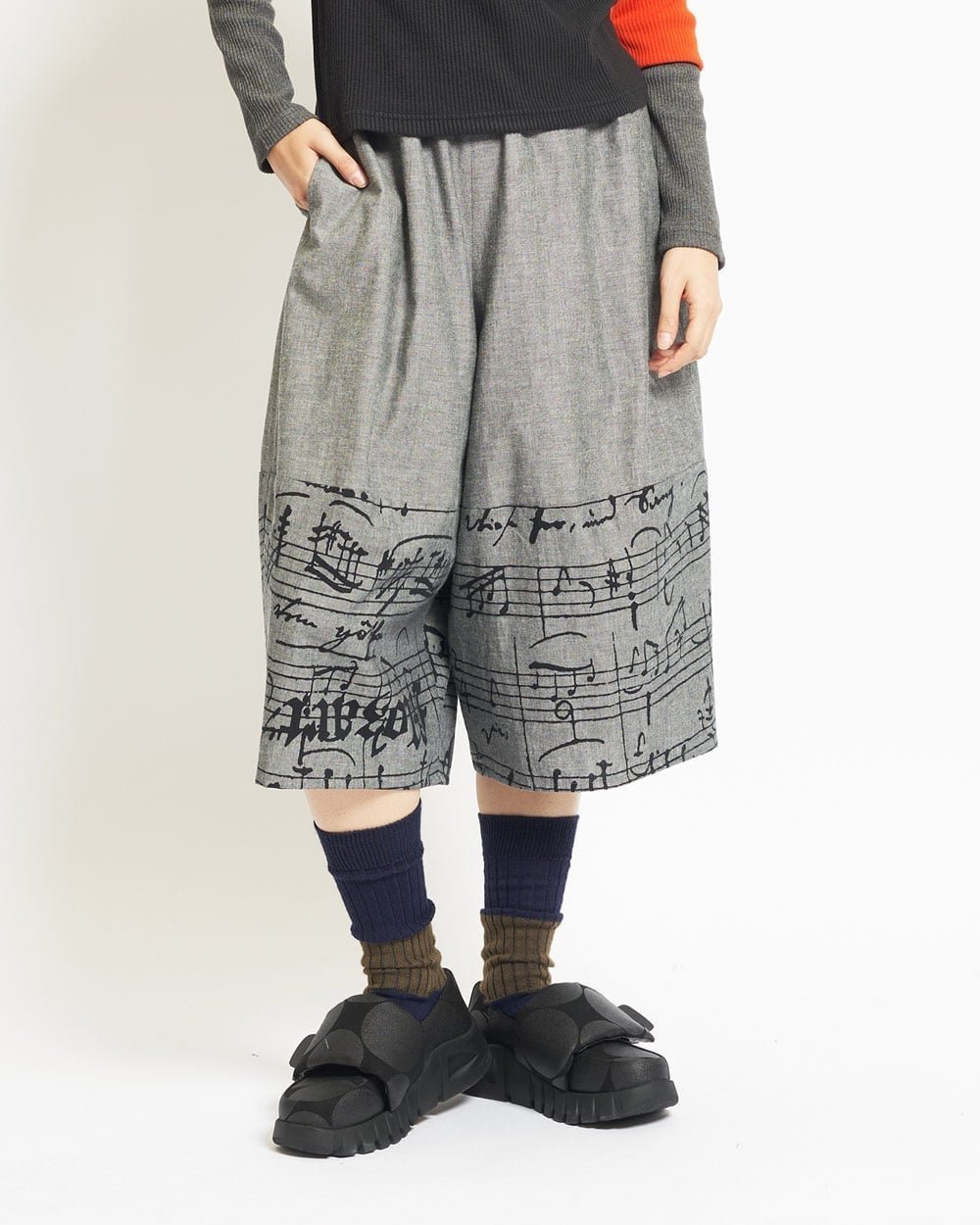 【ゴム/gomme】のMozart切替パンツ 人気、トレンドファッション・服の通販 founy(ファニー) 　ファッション　Fashion　レディースファッション　Fashion for Women　パンツ　Pants & Trousers　クラシック　Classic, Timeless Style　シンプル　Simple, Minimal　フィット　Fit, Slim Fit　プリント　Print, Printed Pattern　ポケット　Pocket, Pocket Detail　ワイド　Wide, Wide Fit　エレガント 上品　Elegant　今季　This Season, Current Season　切替　Switching, Contrast Panel　 other-1|ID: prp329100004829477 ipo3291000000035150223