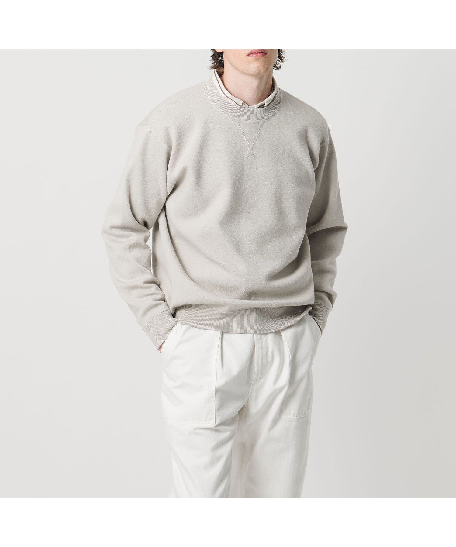 【ユナイテッドアローズ/UNITED ARROWS / MEN】のウール カシミヤ クルーネック スウェットニット インテリア・キッズ・メンズ・レディースファッション・服の通販 founy(ファニー) ファッション Fashion メンズファッション Fashion for Men インナー Innerwear カットソー Cut and Sewn Top スウェット / スエット Sweatshirt, Sweatwear ダウン Down, Puffer フォルム Silhouette, Form エレガント 上品 Elegant NATURAL|ID: prp329100004829501 ipo3291000000035150418