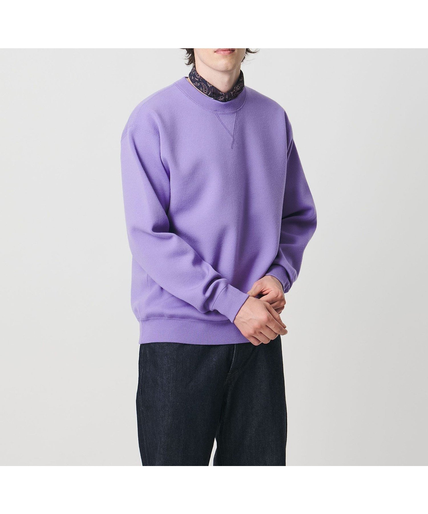 【ユナイテッドアローズ/UNITED ARROWS / MEN】のウール カシミヤ クルーネック スウェットニット インテリア・キッズ・メンズ・レディースファッション・服の通販 founy(ファニー) ファッション Fashion メンズファッション Fashion for Men インナー Innerwear カットソー Cut and Sewn Top スウェット / スエット Sweatshirt, Sweatwear ダウン Down, Puffer フォルム Silhouette, Form エレガント 上品 Elegant LILAC|ID: prp329100004829501 ipo3291000000035150420