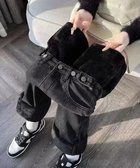 【ミニミニストア/miniministore】の裏起毛デニムパンツウエスト調節ボタン付き チャコールグレー|ID: prp329100004829549 ipo3291000000035150831