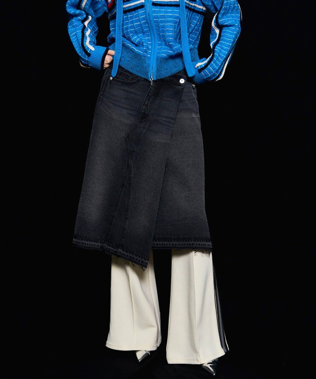 【メゾンスペシャル/MAISON SPECIAL】のAsymmetry Denim Skirt インテリア・キッズ・メンズ・レディースファッション・服の通販 founy(ファニー) ファッション Fashion レディースファッション Fashion for Women スカート Skirts デニムスカート・カジュアルスカート Denim Skirts デニム Denim, Jeans Material バランス Balance, Style Balance ポケット Pocket, Pocket Detail ロング Long, Long-Length BLK|ID: prp329100004829550 ipo3291000000035150842