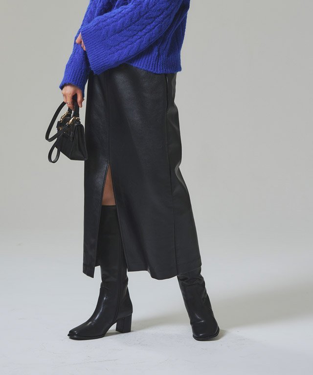 【ピエロ/Pierrot】のRASW フェイクレザースリットIラインスカート 人気、トレンドファッション・服の通販 founy(ファニー) ファッション Fashion レディースファッション Fashion for Women スカート Skirts スリット Slit, Slit Detail パッチ Patch, Appliqué フェイクレザー Faux Leather, PU Leather フロント Front, Front Design ポケット Pocket, Pocket Detail other-1|ID: prp329100004829558 ipo3291000000035151033