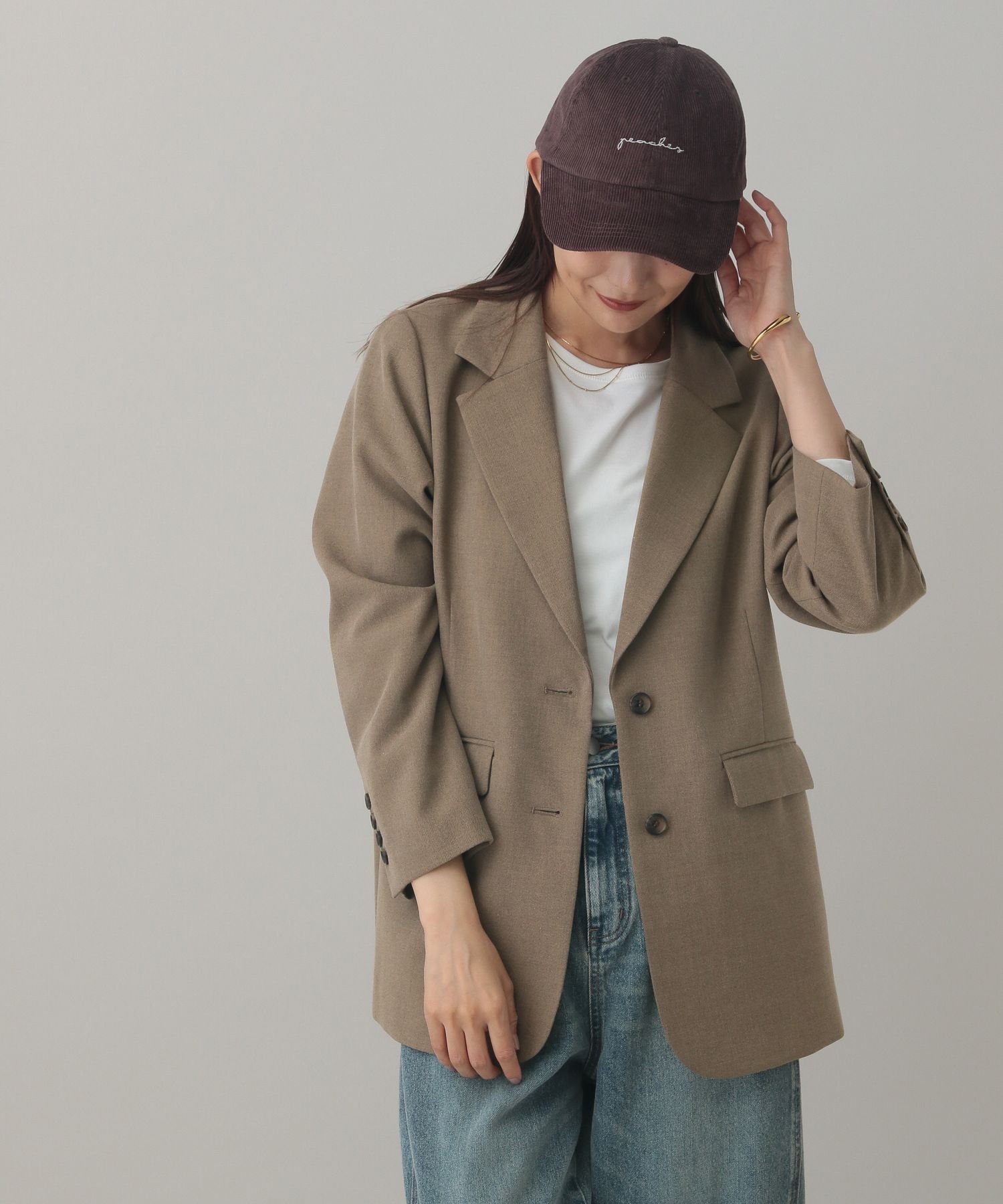 【グローバルワーク/GLOBAL WORK】のMATINEE LINE/ウールライク/シングルジャケット/601510 インテリア・キッズ・メンズ・レディースファッション・服の通販 founy(ファニー) ファッション Fashion レディースファッション Fashion for Women アウター Coat / Outerwear Collection レディースジャケット・軽アウター Jackets なめらか Smooth, Silky Texture ジャケット Jacket, Outerwear ストレッチ Stretch, Stretchy Fabric 無地 Plain, Solid Color ベージュ52|ID: prp329100004829573 ipo3291000000035151252