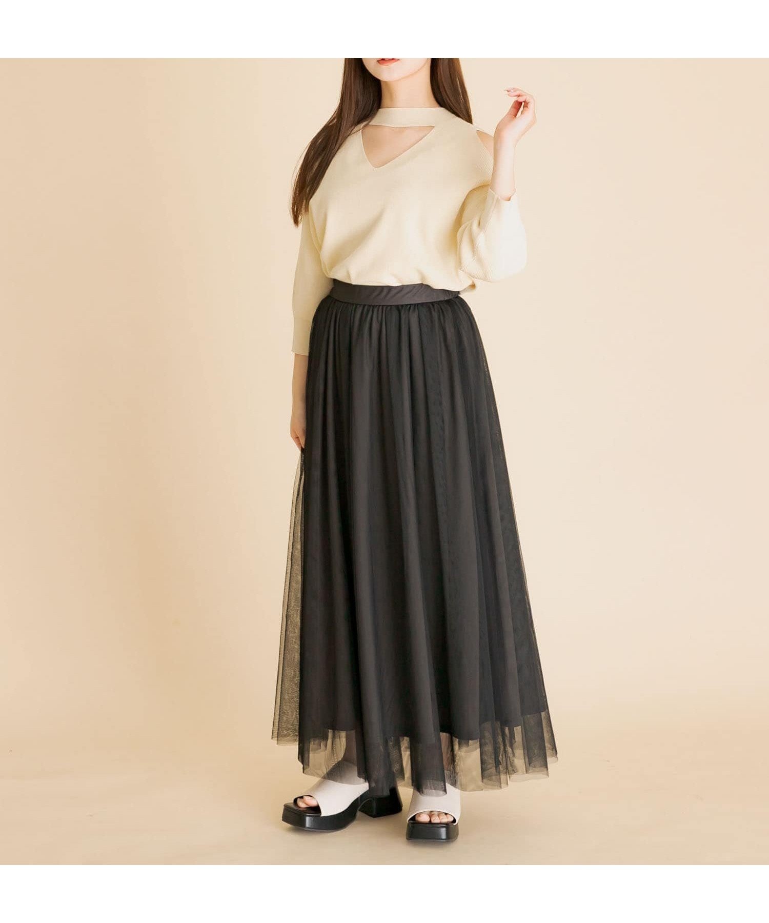 【センスオブプレイス/SENSE OF PLACE by URBAN RESEARCH】のソフトチュールイージースカート インテリア・キッズ・メンズ・レディースファッション・服の通販 founy(ファニー) ファッション Fashion レディースファッション Fashion for Women スカート Skirts 2023年 2023 2023春夏・S/S Spring/Summer 2023 SS23 ギャザー Gathered, Ruffled シャンブレー Chambray, Denim-Like Fabric チュール Tulip, Tulip Motif フレア Flare, Flared 冬 Winter / This Winter 夏 Summer S/S・春夏 SS, Spring/Summer, Warm Season BLACK|ID: prp329100004829582 ipo3291000000035151375