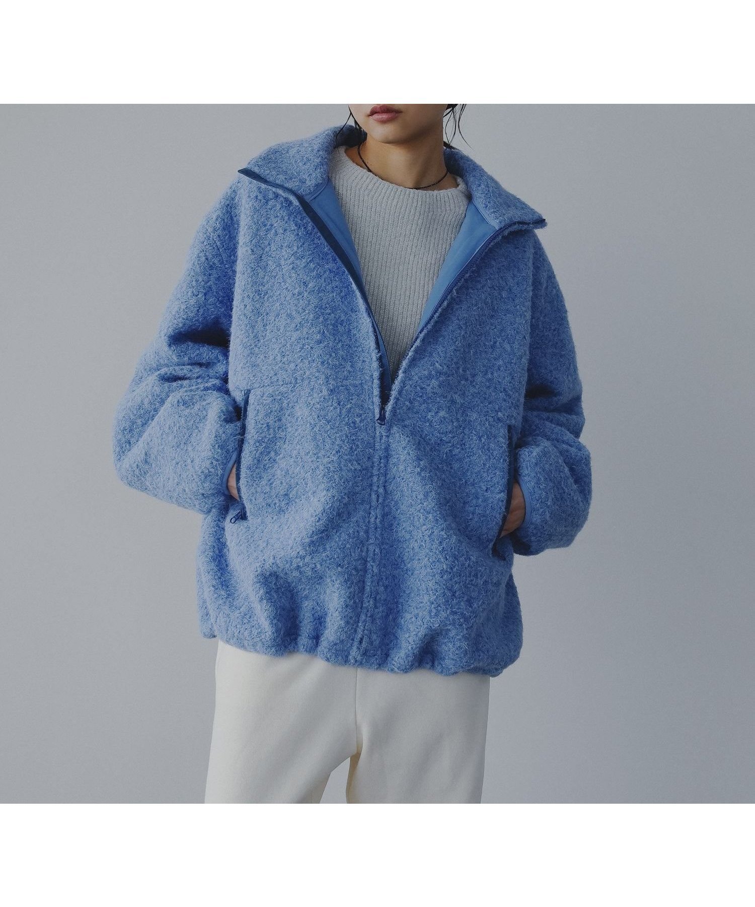 【アパートバイローリーズ/apart by lowrys】の【セットアップ対応】ブラッシュドメルトンブルゾン インテリア・キッズ・メンズ・レディースファッション・服の通販 founy(ファニー) 　ファッション　Fashion　レディースファッション　Fashion for Women　アウター　Coat / Outerwear Collection　ブルゾンジャケット・スポーティアウター　Blouson Jackets　おすすめ　Recommended / Our Picks　スポーティ　Sporty, Casual Athletic　セットアップ　Set-Up, Coordinated Outfit　ブルゾン　Blouson, Bomber Jacket　ミックス　Mix, Mixed Style　ミニスカート　Mini Skirt, Short Skirt　軽量　Lightweight, Ultra Light　ブルー84|ID: prp329100004829583 ipo3291000000035151378