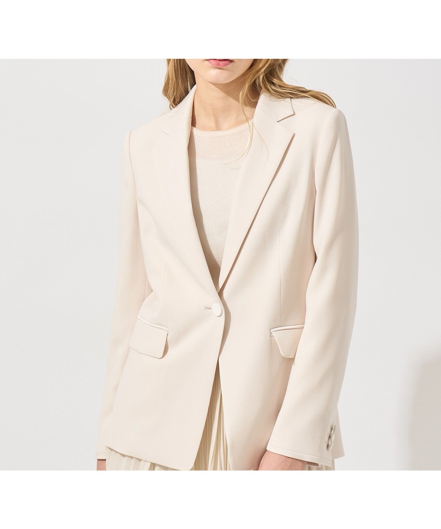 【アナイ/ANAYI】の【Eternal Line 2025】トリアセジョーゼットテーラード ジャケット インテリア・キッズ・メンズ・レディースファッション・服の通販 founy(ファニー) 　ファッション　Fashion　レディースファッション　Fashion for Women　アウター　Coat / Outerwear Collection　レディースジャケット・軽アウター　Jackets　テーラードジャケット / 通勤・きれいめスタイル　Tailored Jackets & Blazers　オケージョン　Occasion Wear　吸水　Absorbent, Quick-Dry　サテン　Satin, Glossy Fabric　ジャケット　Jacket, Outerwear　ジョーゼット　Georgette, Semi-Sheer Fabric　スマート　Smart, Elegant　セットアップ　Set-Up, Coordinated Outfit　ドレス　Dress, One-Piece　定番　Standard, Basic Item　パーティ　Party, Party Style　フォーマル　Formal, Dressy　フロント　Front, Front Design　ポケット　Pocket, Pocket Detail　再入荷　Restock / Back in Stock　セレモニー　Ceremony　入学式　Entrance Ceremony　卒業式　Graduation Ceremony　結婚式　Wedding　ビジネス 仕事 通勤　Business / Work / Commuting　ivory|ID: prp329100004829591 ipo3291000000035151432