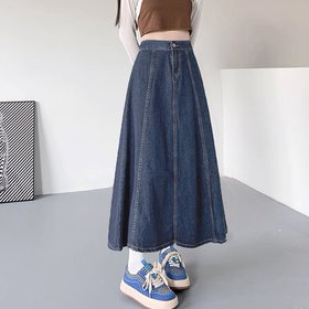 【ミニミニストア/miniministore】のデニムスカート ロングスカート Aライン 人気、トレンドファッション・服の通販 founy(ファニー) ファッション Fashion レディースファッション Fashion for Women スカート Skirts デニムスカート・カジュアルスカート Denim Skirts ロングスカート Long Skirts / Maxi & Midi Skirts インディゴ Indigo Denim デニム Denim, Jeans Material フレア Flare, Flared ロング Long, Long-Length 夏 Summer 秋 Autumn |ID:prp329100004829598
