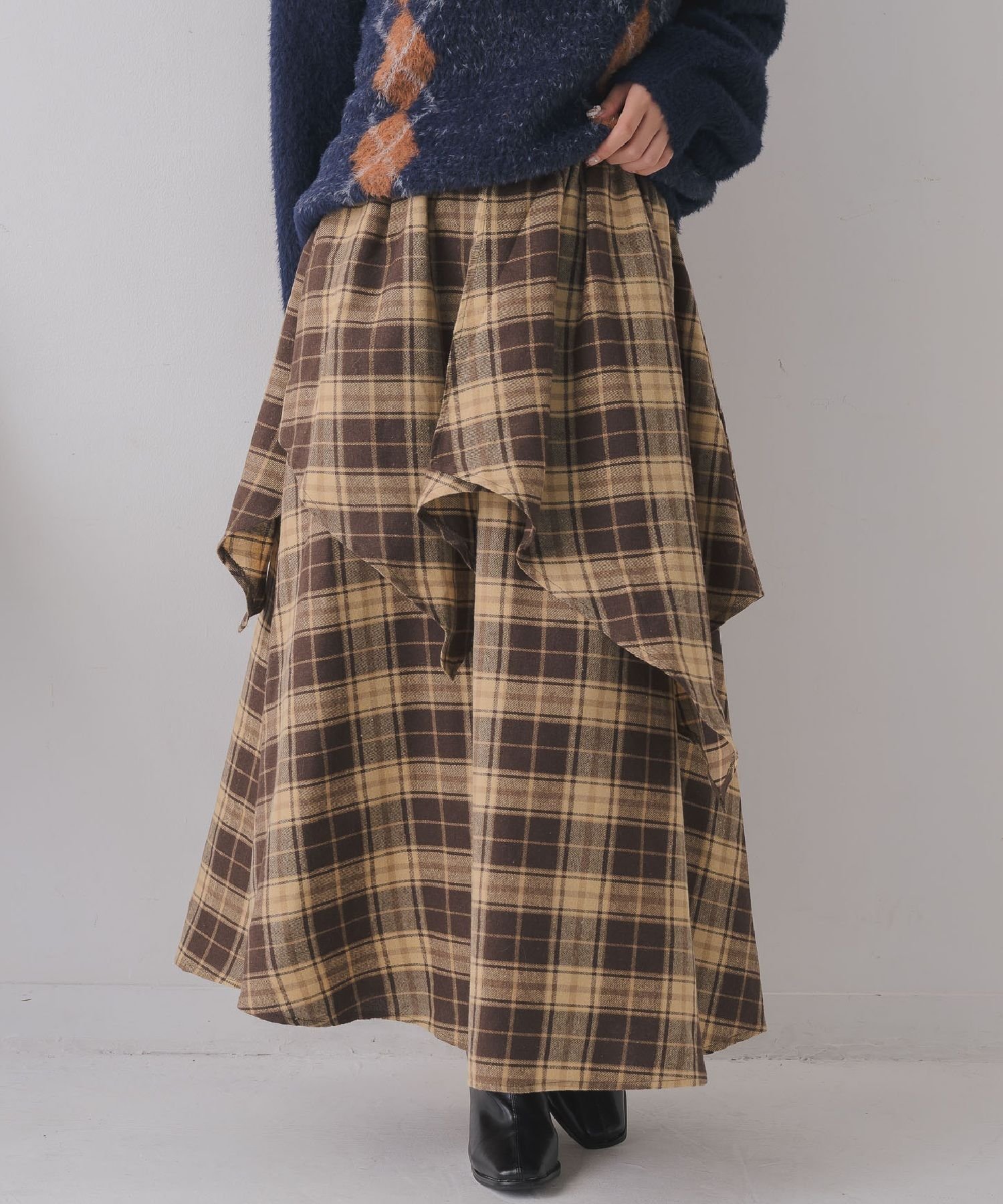 【レトロガール/RETRO GIRL】のデザインフレアSK インテリア・キッズ・メンズ・レディースファッション・服の通販 founy(ファニー) ファッション Fashion レディースファッション Fashion for Women スカート Skirts ガーリー Girly, Feminine Style チェック Check, Plaid, Tartan トレンド Trend, Trending Now トレーナー Sweatshirt, Trainer フリル Frill, Ruffle フレア Flare, Flared ベーシック Basic, Essential ランダム Random, Irregular 秋 Autumn ブラウン/チェック|ID: prp329100004829613 ipo3291000000035151645