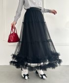 【アウトフィッター ラボ/Outfitter lab】のボリュームヘムチュールティアードスカート レディース ロング マキシ ブラック|ID: prp329100004829617 ipo3291000000035151677