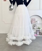 【アウトフィッター ラボ/Outfitter lab】のボリュームヘムチュールティアードスカート レディース ロング マキシ ホワイト|ID: prp329100004829617 ipo3291000000035151686