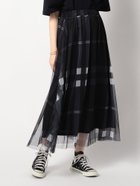 【ニコル/NICOLE】のチュールチェックスカート 人気、トレンドファッション・服の通販 founy(ファニー) ファッション Fashion レディースファッション Fashion for Women スカート Skirts チェック Check, Plaid, Tartan チュール Tulip, Tulip Motif トレーナー Sweatshirt, Trainer プリント Print, Printed Pattern ロング Long, Long-Length thumbnail 49ブラック|ID: prp329100004829623 ipo3291000000035151755