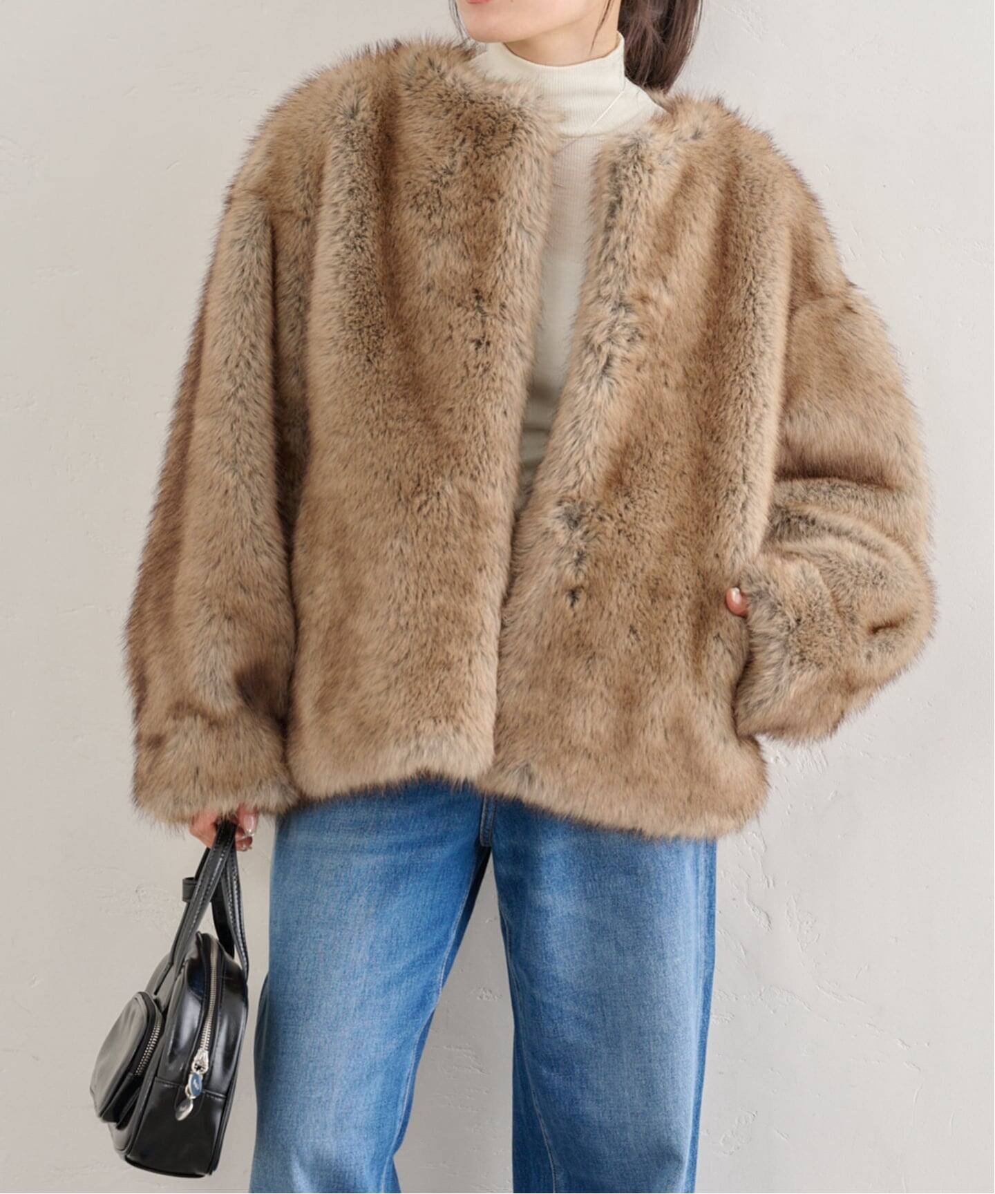 【ユーバイ スピック&スパン/U by Spick&Span】のHAVELESS/ハブレス BLAIR FAUX FUR JACKET(マフラー付き) インテリア・キッズ・メンズ・レディースファッション・服の通販 founy(ファニー) 　ファッション　Fashion　レディースファッション　Fashion for Women　アウター　Coat / Outerwear Collection　レディースジャケット・軽アウター　Jackets　マフラー・スヌード / 冬小物の定番　Scarves & Mufflers　2025年　2025　2025-2026秋冬・A/W　Autumn/Winter 2025–26 AW25–26　スマート　Smart, Elegant　マグネット　Magnet, Magnetic Closure　マフラー　Scarf, Muffler　リアル　Real, Realistic　ブラウン D|ID: prp329100004829631 ipo3291000000035151841