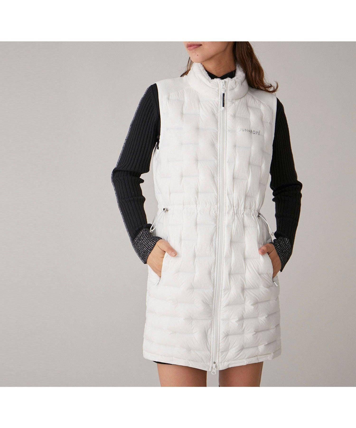 【ジュンアンドロペ/JUN&ROPE】の【撥水】ストレッチナイロン ダウンワンピース 人気、トレンドファッション・服の通販 founy(ファニー) 　ファッション　Fashion　レディースファッション　Fashion for Women　ワンピース　Dresses　コンビ　Combo, Combination Style　軽量　Lightweight, Ultra Light　ストレッチ　Stretch, Stretchy Fabric　タフタ　Taffeta, Structured Fabric　ダウン　Down, Puffer　フェイクファー　Faux Fur, Imitation Fur　ポケット　Pocket, Pocket Detail　エレガント 上品　Elegant　ゴルフ　Golf　 other-1|ID: prp329100004829637 ipo3291000000035151913