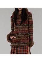 【アナスイ/ANNA SUI】のFAIR ISLE FLEECE FAUX CURLY LAMB JACKET 人気、トレンドファッション・服の通販 founy(ファニー) ファッション Fashion レディースファッション Fashion for Women アウター Coat / Outerwear Collection レディースジャケット・軽アウター Jackets カラフル Colorful Design ジャケット Jacket, Outerwear デニム Denim, Jeans Material パターン Pattern, Design Print フェミニン Feminine, Girly フロント Front, Front Design thumbnail CINNAMON MULTI|ID: prp329100004829643 ipo3291000000035151987