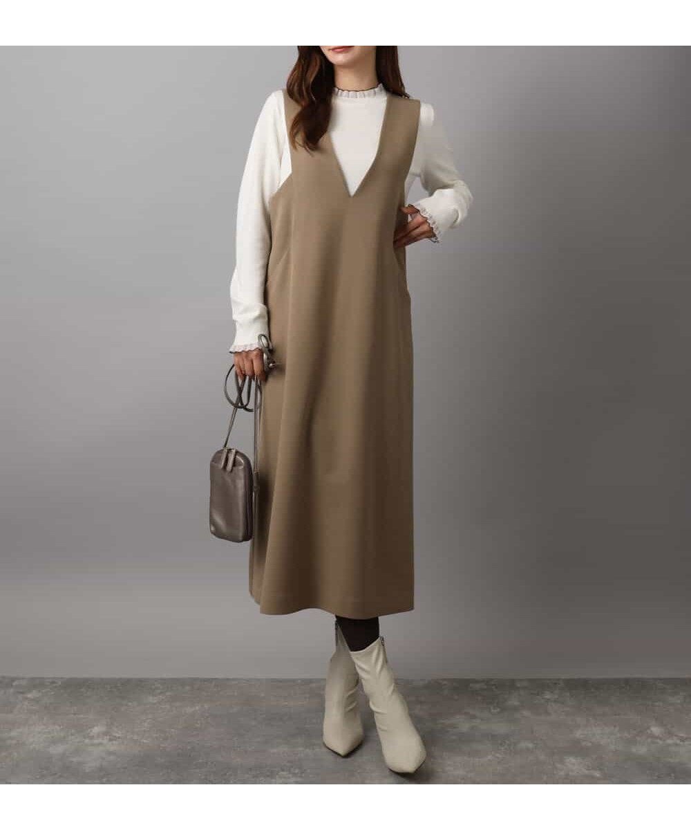 【エムケイ ミッシェルクラン/MK MICHEL KLEIN】のウールライクVネックジャンパースカート/洗える 人気、トレンドファッション・服の通販 founy(ファニー) 　ファッション　Fashion　レディースファッション　Fashion for Women　スカート　Skirts　インナー　Innerwear　冬　Winter / This Winter　夏　Summer　春　Spring　洗える　Machine Washable　秋　Autumn　 other-1|ID: prp329100004829652 ipo3291000000035152121