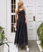 【ロイヤルパーティー/ROYAL PARTY】のチェックチュールパット付キャミマキシワンピース グレー|ID: prp329100004829668 ipo3291000000035152508