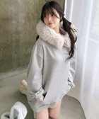 【ロイヤルパーティー/ROYAL PARTY】のファー付ラメ裏毛フーディーミニワンピース 人気、トレンドファッション・服の通販 founy(ファニー) ファッション Fashion レディースファッション Fashion for Women ワンピース Dresses エレガント 上品 Elegant 秋 Autumn thumbnail グレー|ID: prp329100004829674 ipo3291000000035152734