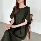 【ココモモ/COCOMOMO】のコクーンワンピース リネン 夏 ワンピース ミモレ丈 ナチュラル 人気、トレンドファッション・服の通販 founy(ファニー) ファッション Fashion レディースファッション Fashion for Women ワンピース Dresses インナー Innerwear 洗える Machine Washable シンプル Simple, Minimal ペチコート Petticoat, Underskirt 半袖 Short Sleeve, Half Sleeve 無地 Plain, Solid Color リネン Linen, Linen Fabric リラックス Relax, Relaxed Fit ロング Long, Long-Length 楽ちん Easy Fit, Comfortable プチプライス・低価格 Affordable / Budget Price おすすめ Recommended / Our Picks 夏 Summer 旅行 Travel thumbnail カーキ|ID: prp329100004829683 ipo3291000000035152920
